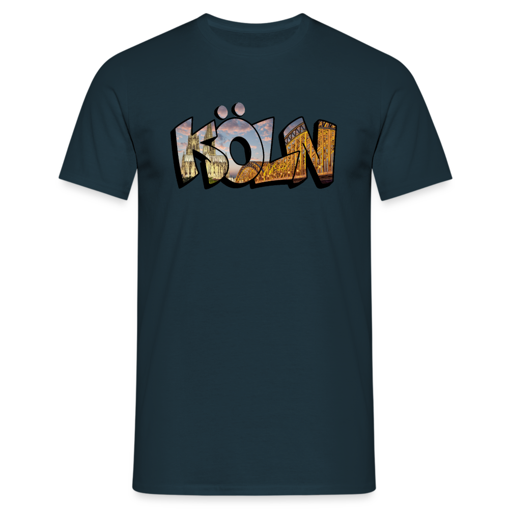 T-Shirt Köln "Skyline Sunset" - navy