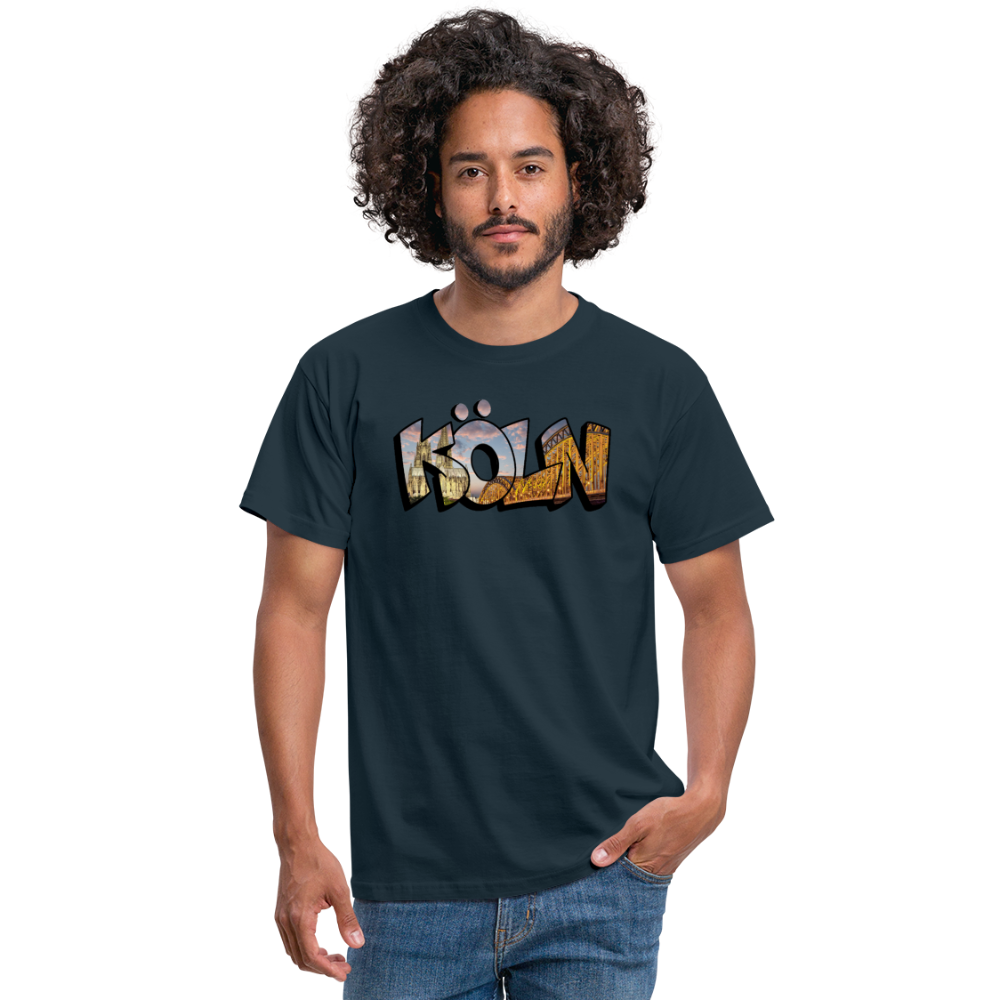 T-Shirt Köln "Skyline Sunset" - navy