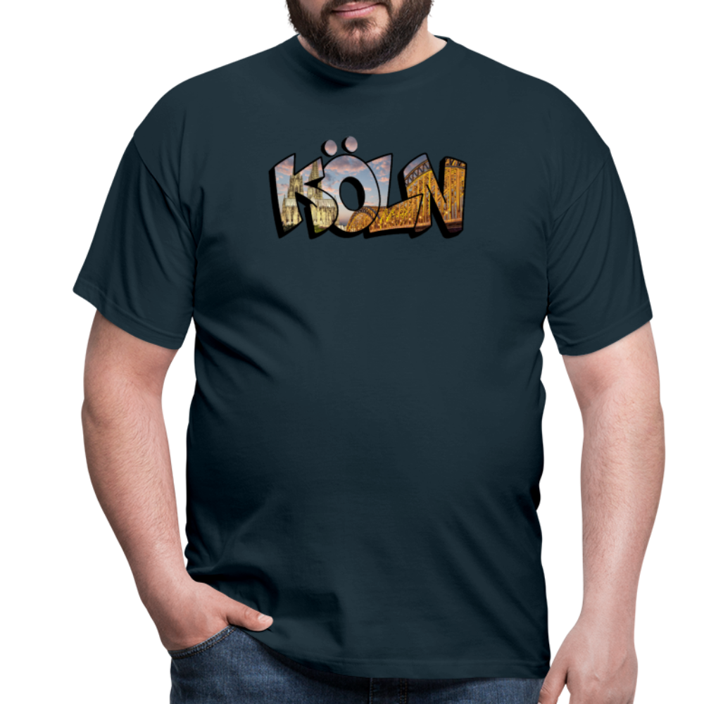 T-Shirt Köln "Skyline Sunset" - navy