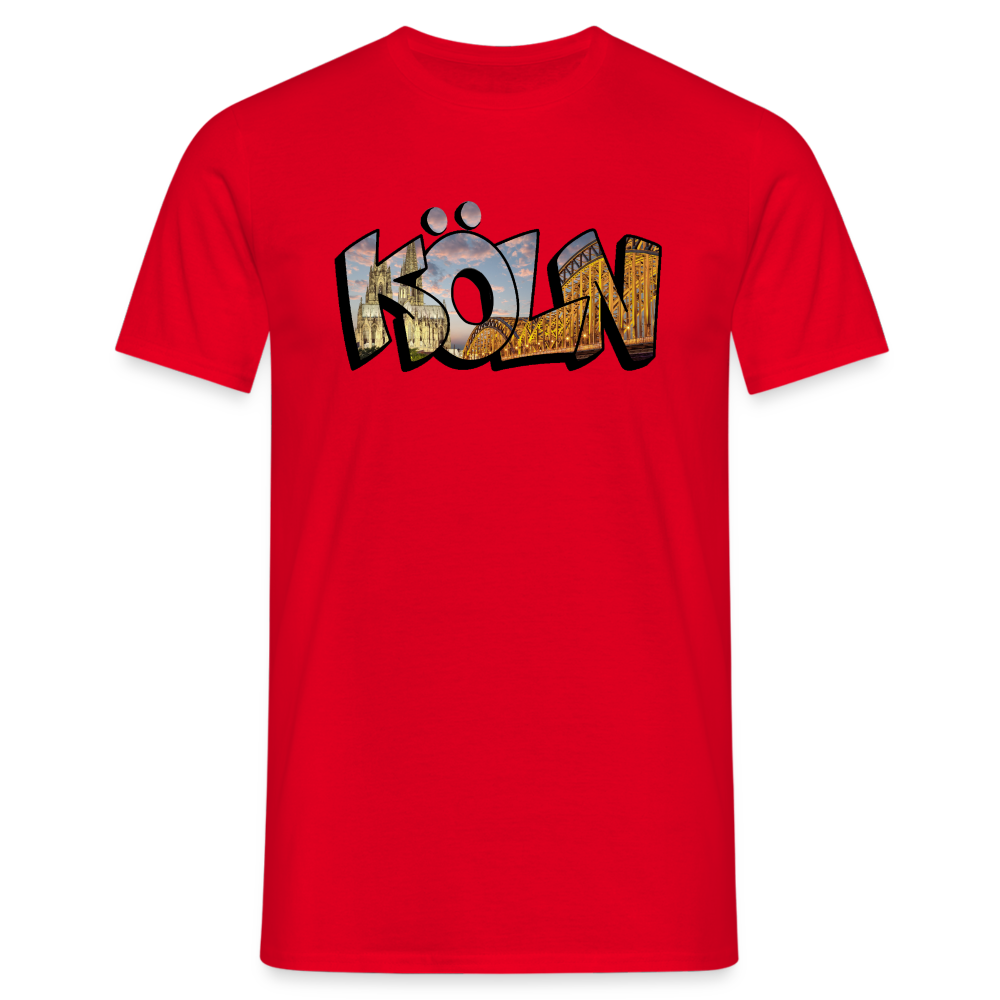 T-Shirt Köln "Skyline Sunset" - red