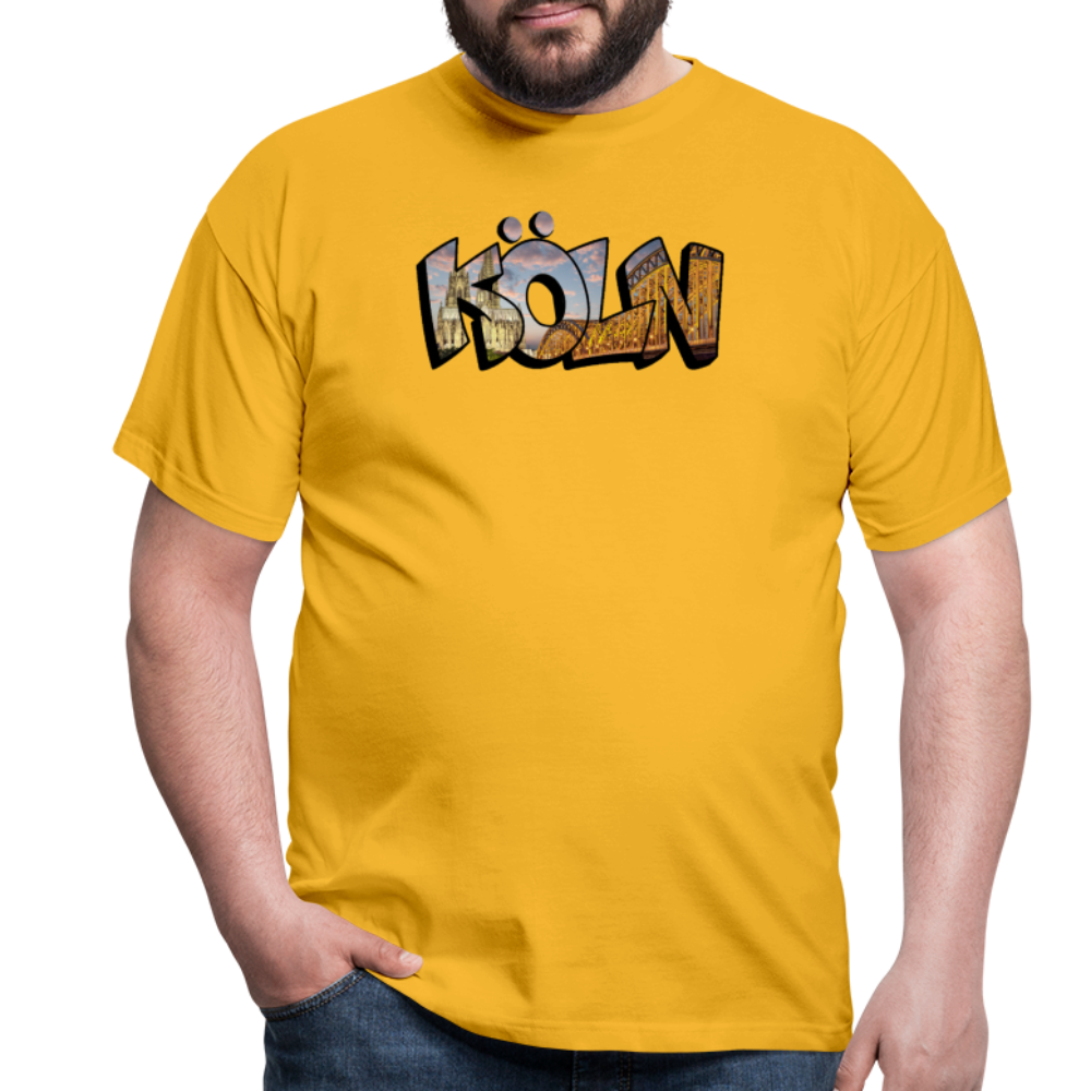 T-Shirt Köln "Skyline Sunset" - yellow