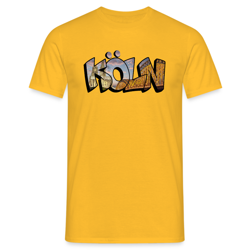T-Shirt Köln "Skyline Sunset" - yellow