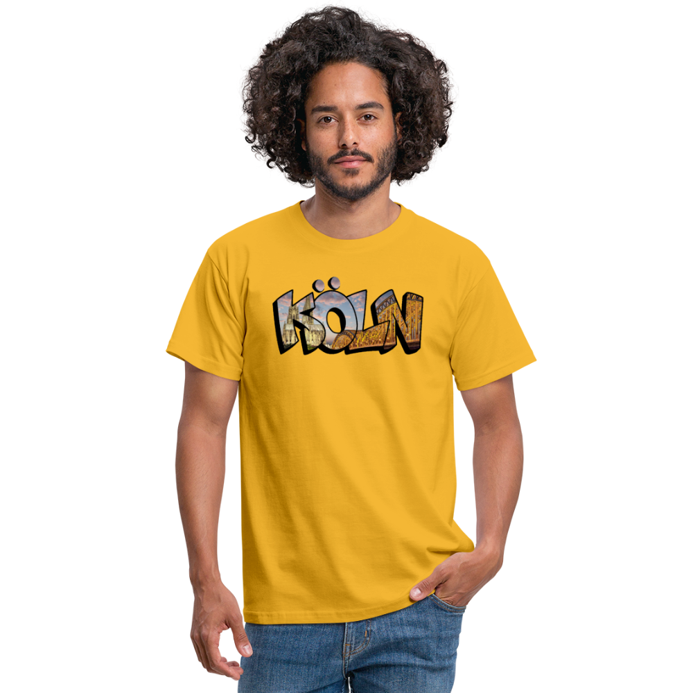 T-Shirt Köln "Skyline Sunset" - yellow