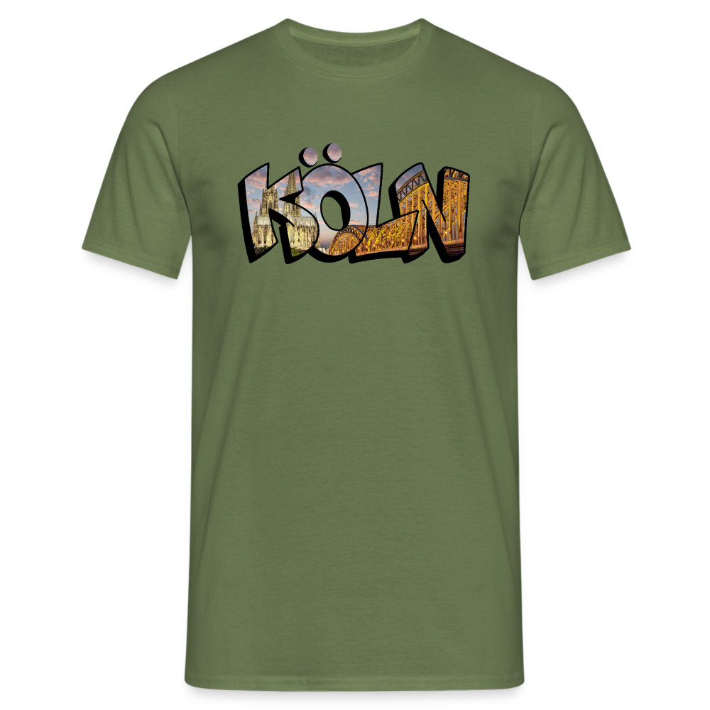 T-Shirt Köln "Skyline Sunset" - military green