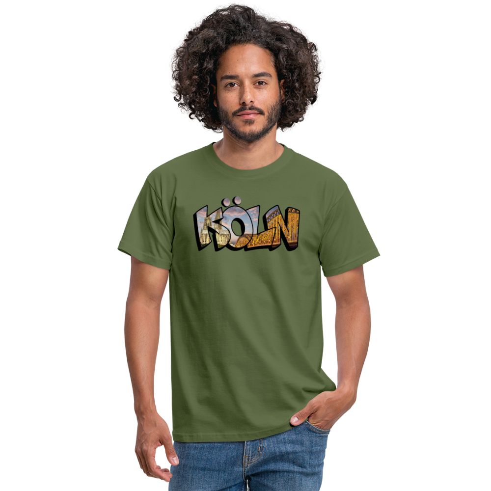 T-Shirt Köln "Skyline Sunset" - military green