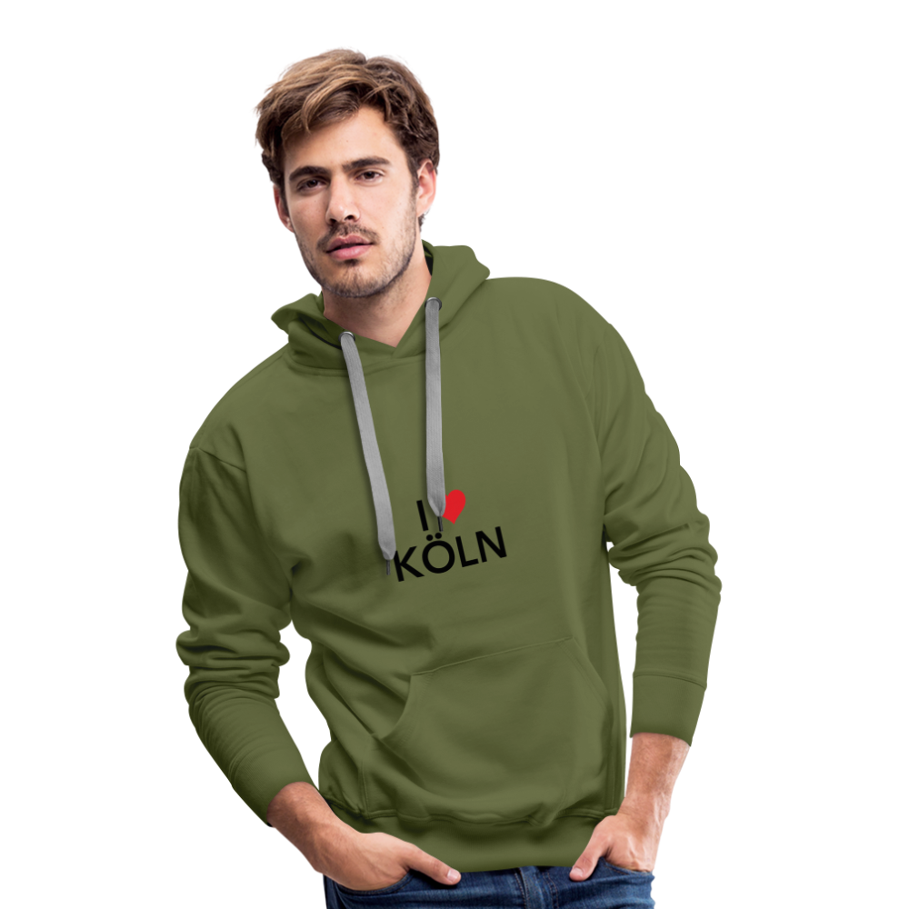 Hoodie "I Love Köln" Dark Edition - olive green