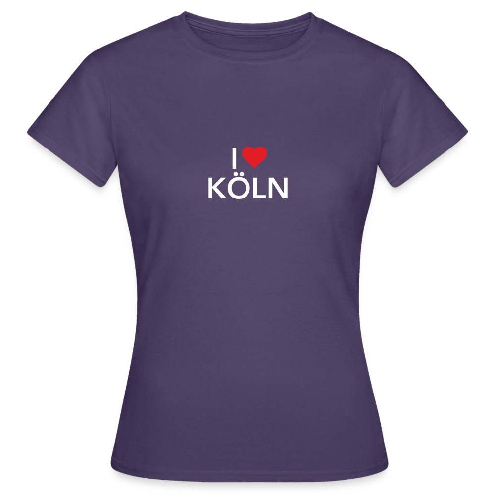 T-Shirt Ladies "I Love Köln" Bright Edition - dark purple