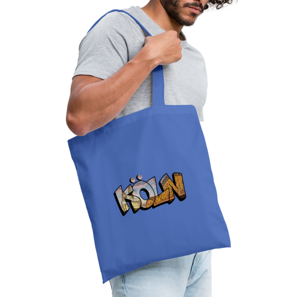 Tote Bag Köln "Skyline Sunset" - light blue