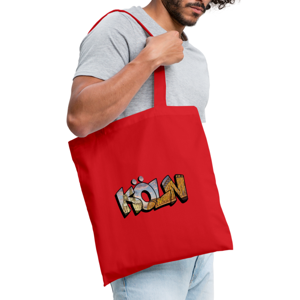 Tote Bag Köln "Skyline Sunset" - red