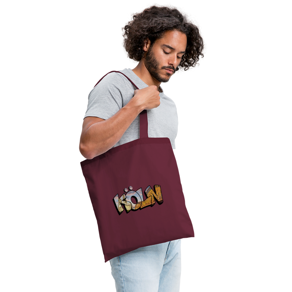 Tote Bag Köln "Skyline Sunset" - burgundy