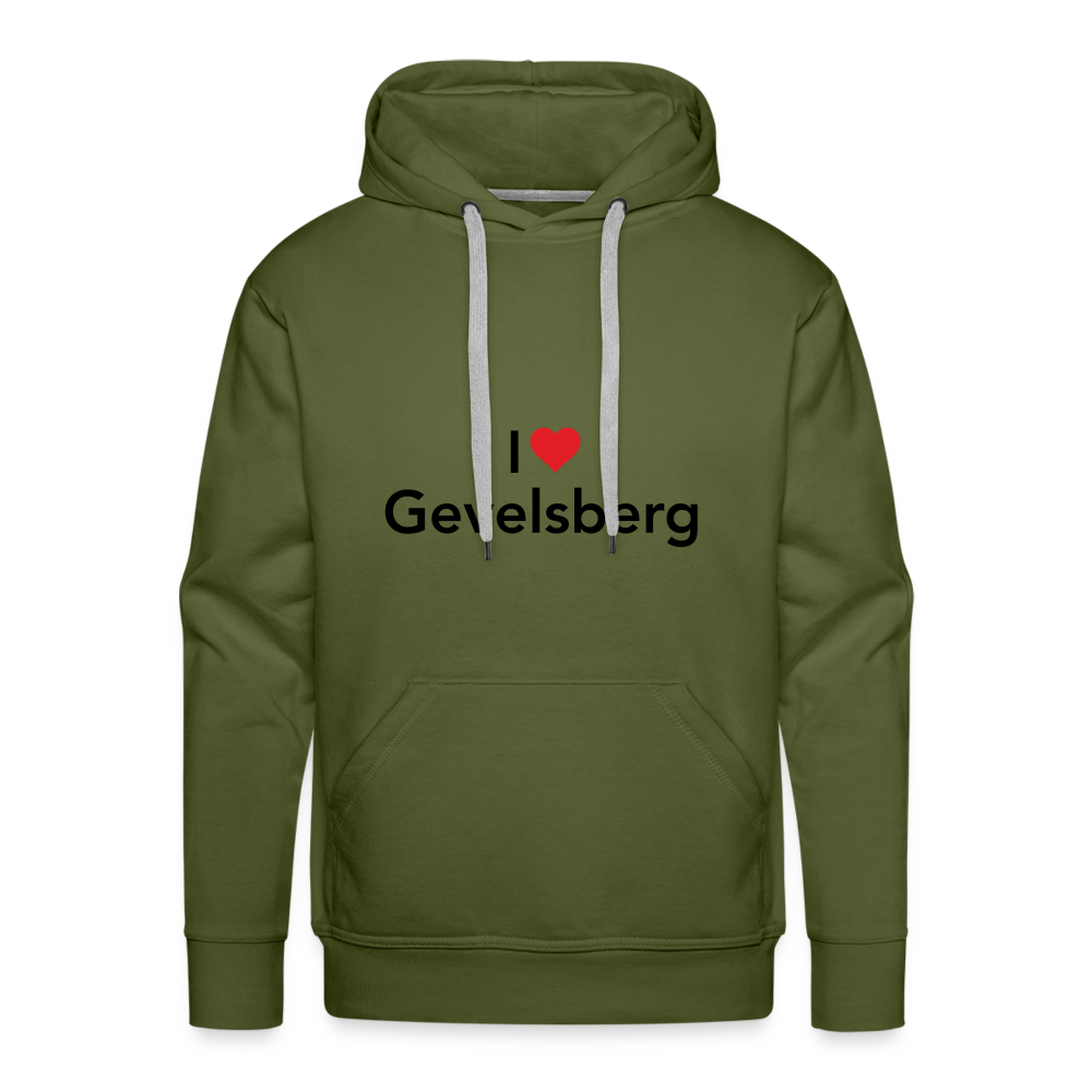 Hoodie "I Love Gevelsberg" Dark Edition - olive green