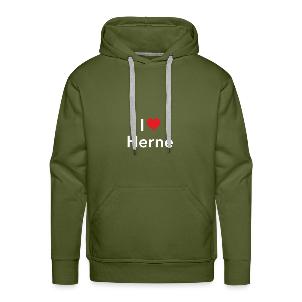 Hoodie "I Love Herne" Bright Edition - olive green