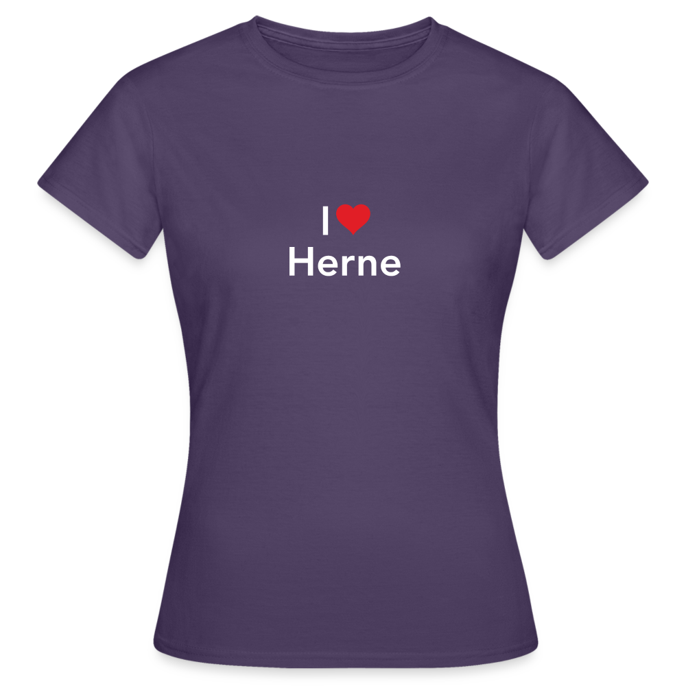T-Shirt Ladies "I Love Herne" Bright Edition - dark purple