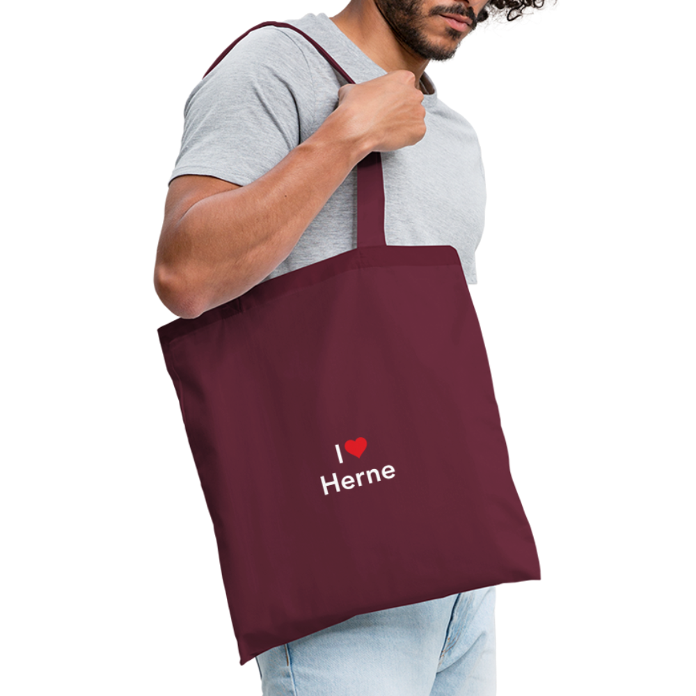 Tote Bag "I Love Herne" - burgundy