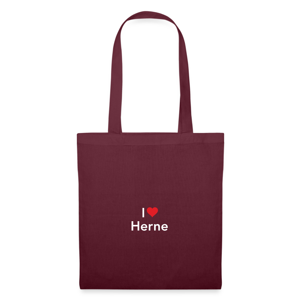 Tote Bag "I Love Herne" - burgundy