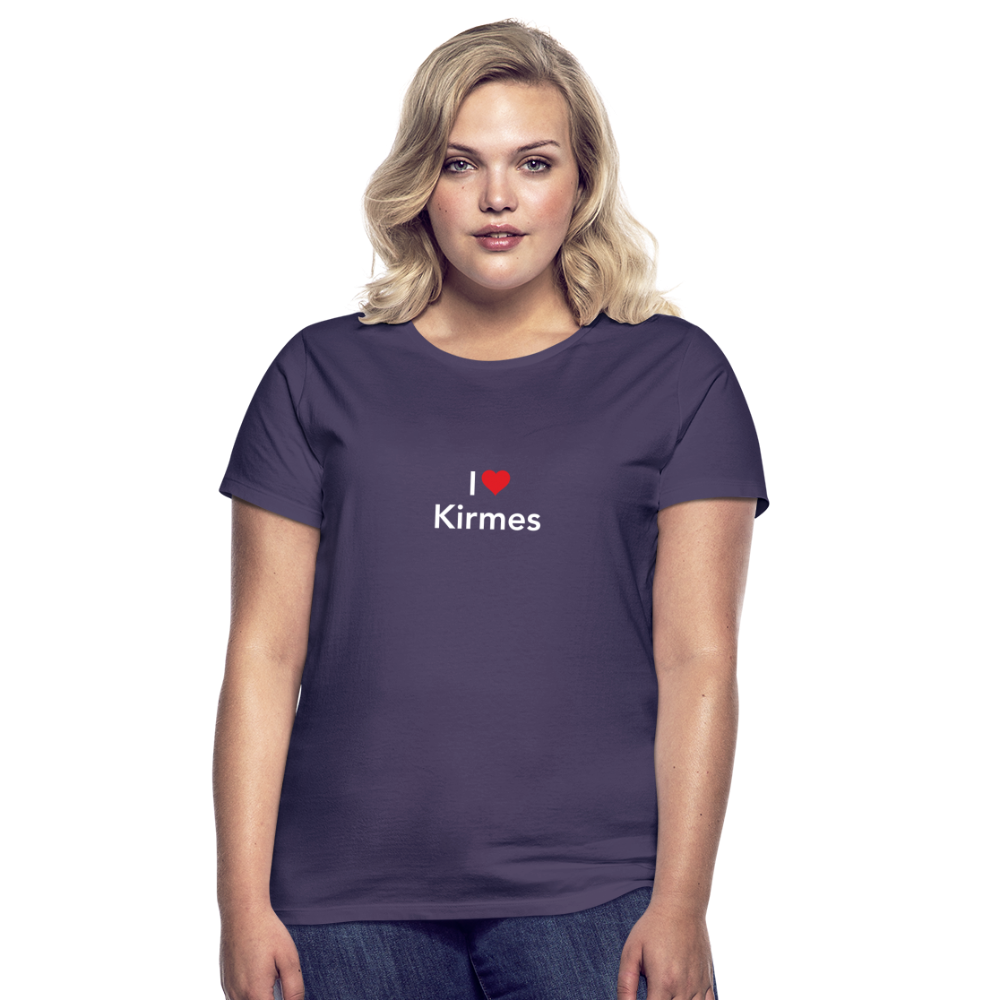T-Shirt Ladies "I Love Kirmes" Bright Edition - dark purple
