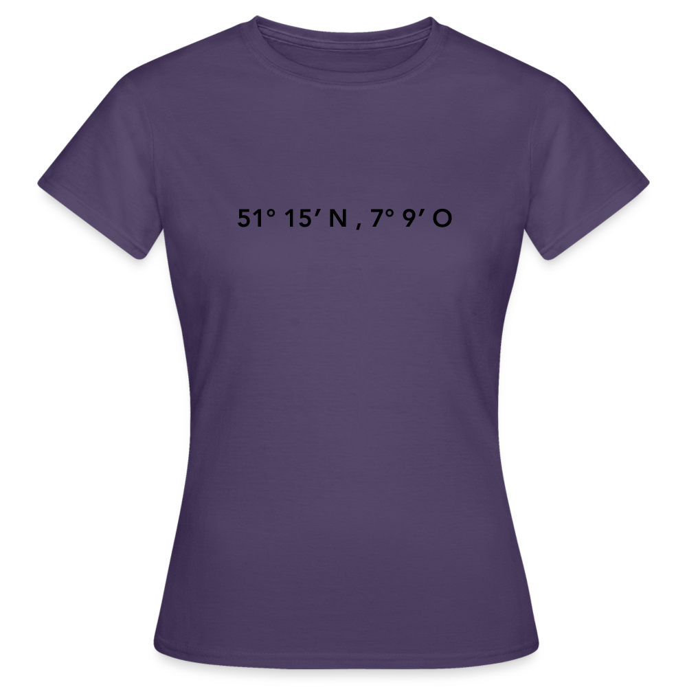 T-Shirt Ladies Wuppertal "GPS" - dark purple