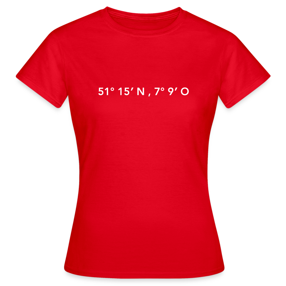 T-Shirt Ladies Wuppertal "GPS" Bright Edition - red