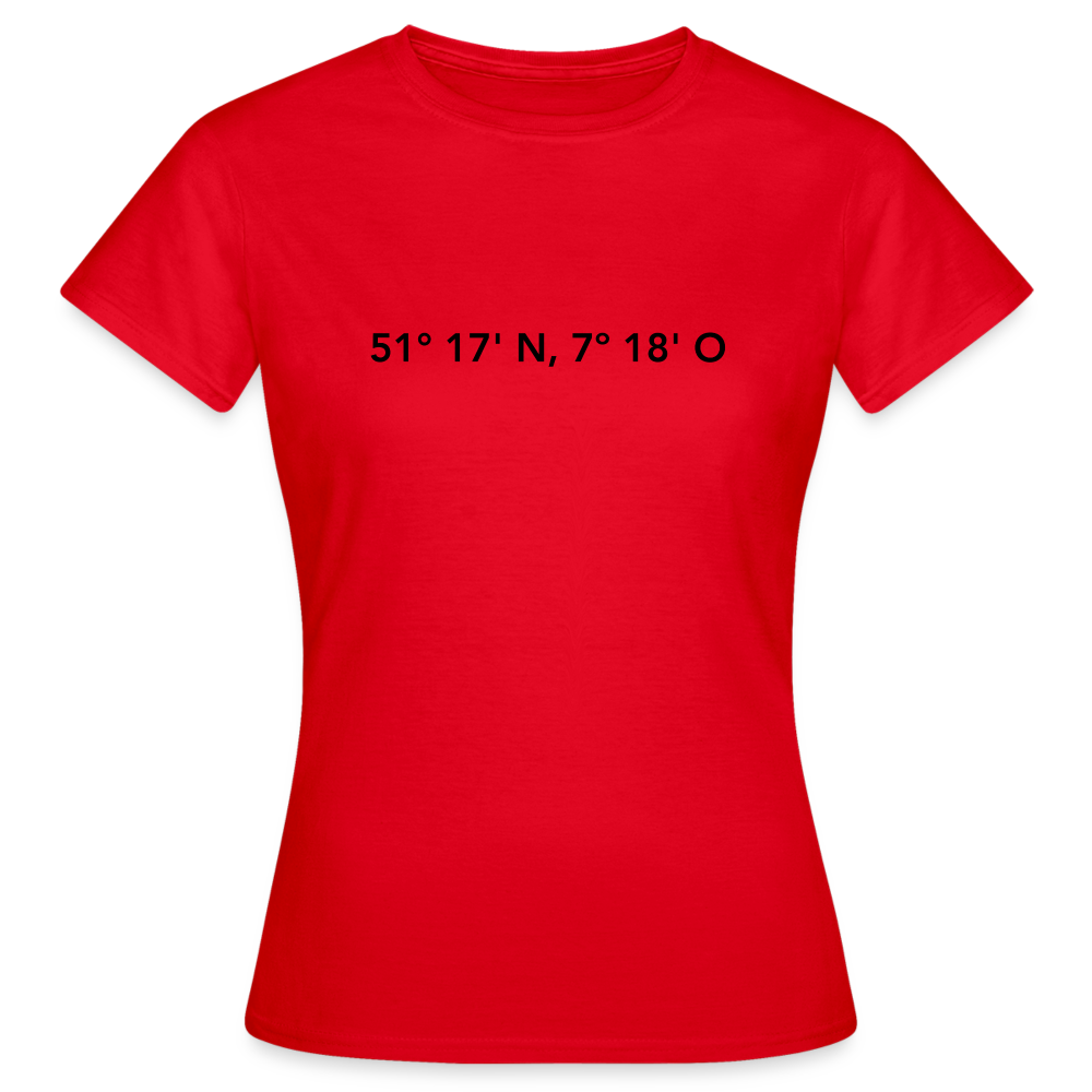 T-Shirt Ladies Schwelm "GPS" - red