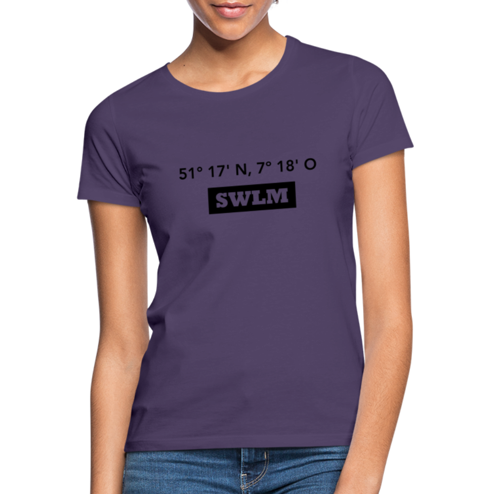 T-Shirt Ladies Schwelm "SWLM GPS" - dark purple