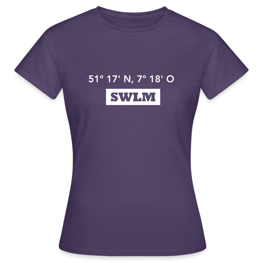 T-Shirt Ladies Schwelm "SWLM GPS" Bright Edition - dark purple