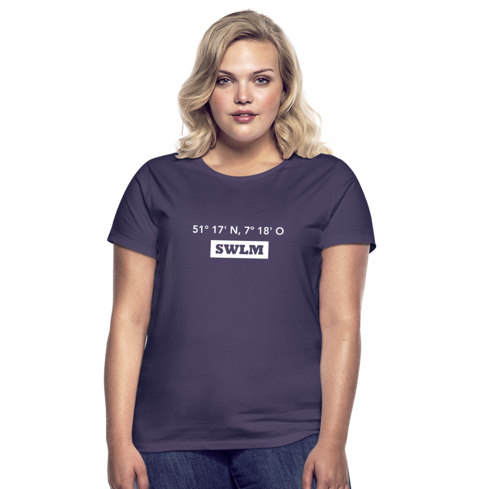 T-Shirt Ladies Schwelm "SWLM GPS" Bright Edition - dark purple