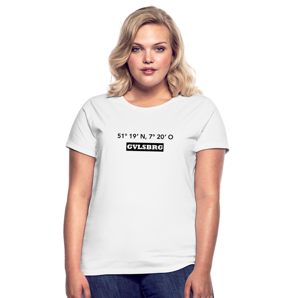 T-Shirt Ladies Gevelsberg "GVLSBRG GPS" - white