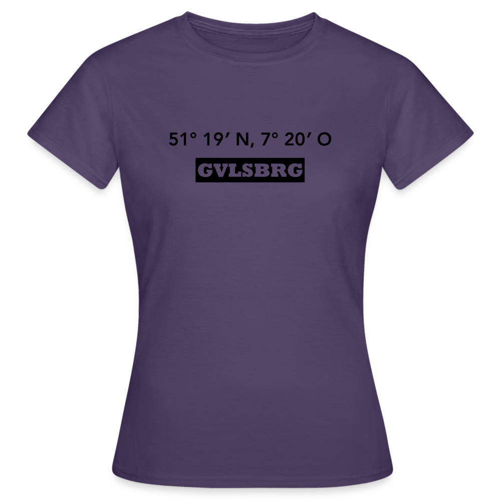 T-Shirt Ladies Gevelsberg "GVLSBRG GPS" - dark purple