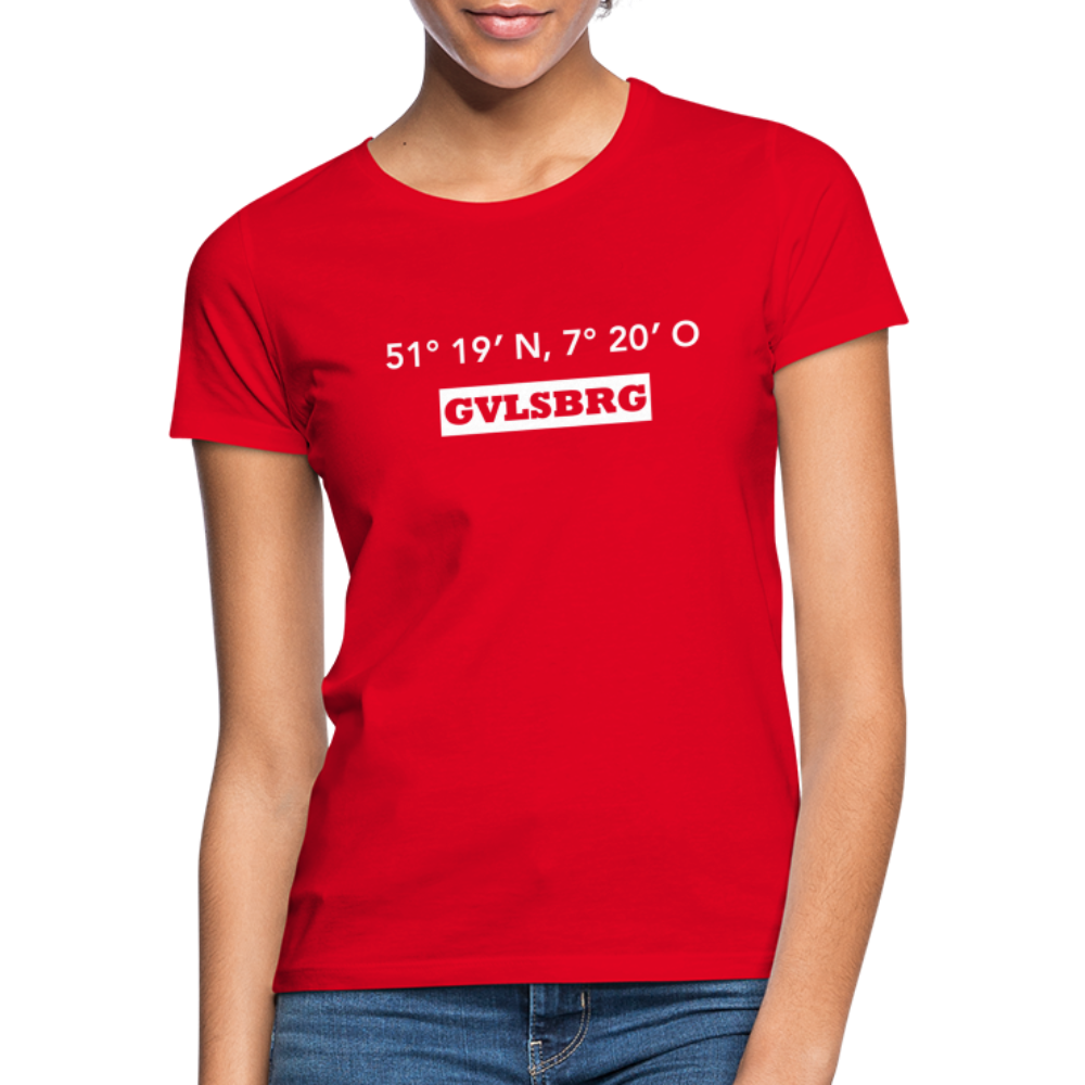 T-Shirt Ladies Gevelsberg "GVLSBRG GPS" Bright Edition - red