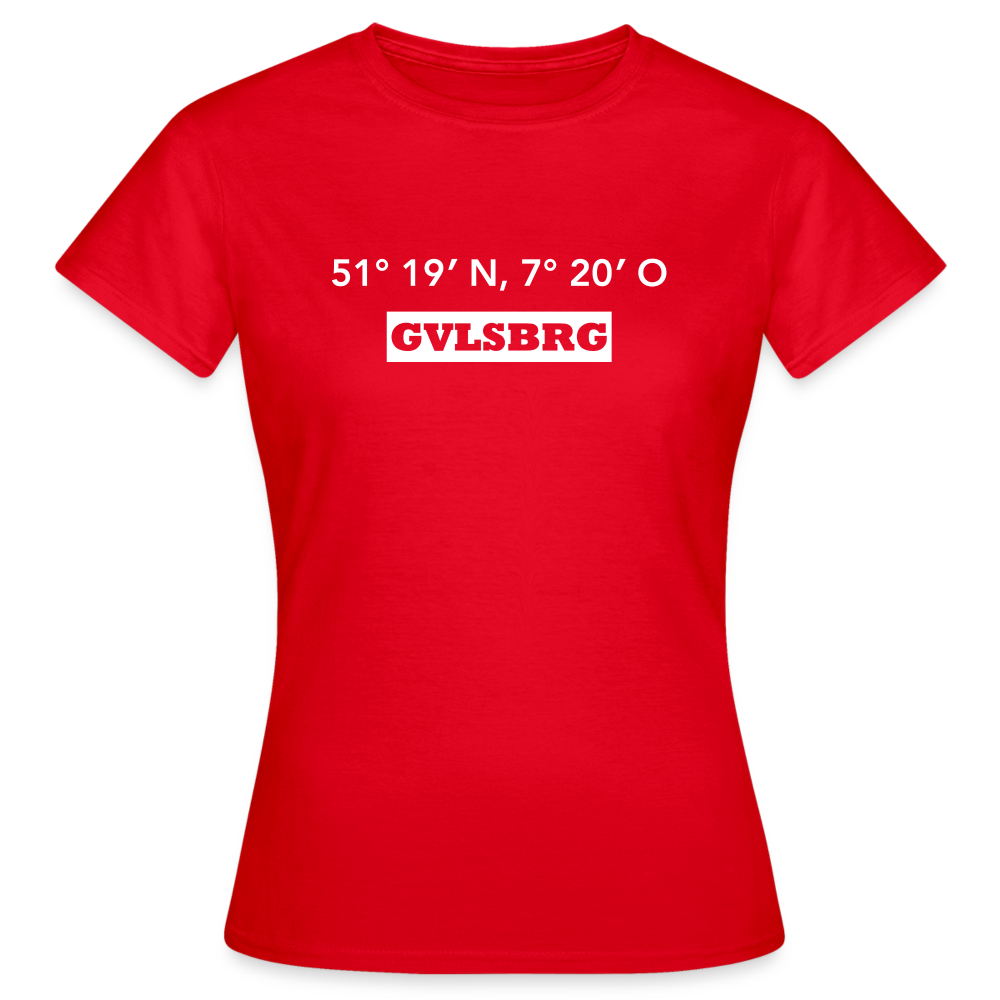 T-Shirt Ladies Gevelsberg "GVLSBRG GPS" Bright Edition - red