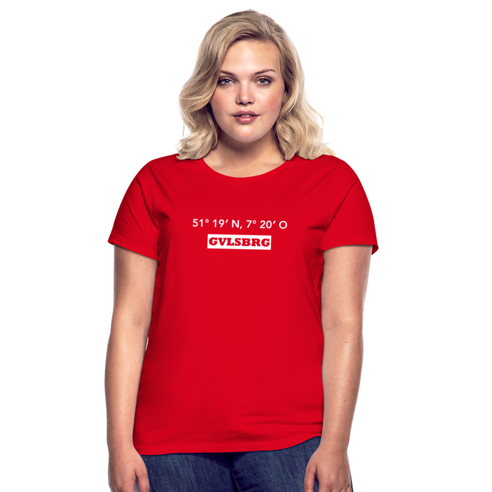 T-Shirt Ladies Gevelsberg "GVLSBRG GPS" Bright Edition - red