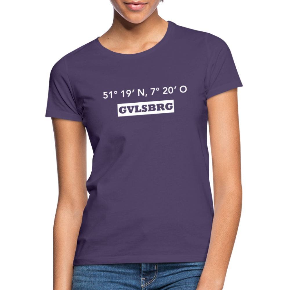T-Shirt Ladies Gevelsberg "GVLSBRG GPS" Bright Edition - dark purple