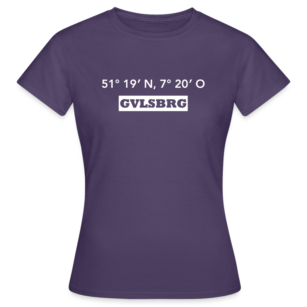 T-Shirt Ladies Gevelsberg "GVLSBRG GPS" Bright Edition - dark purple