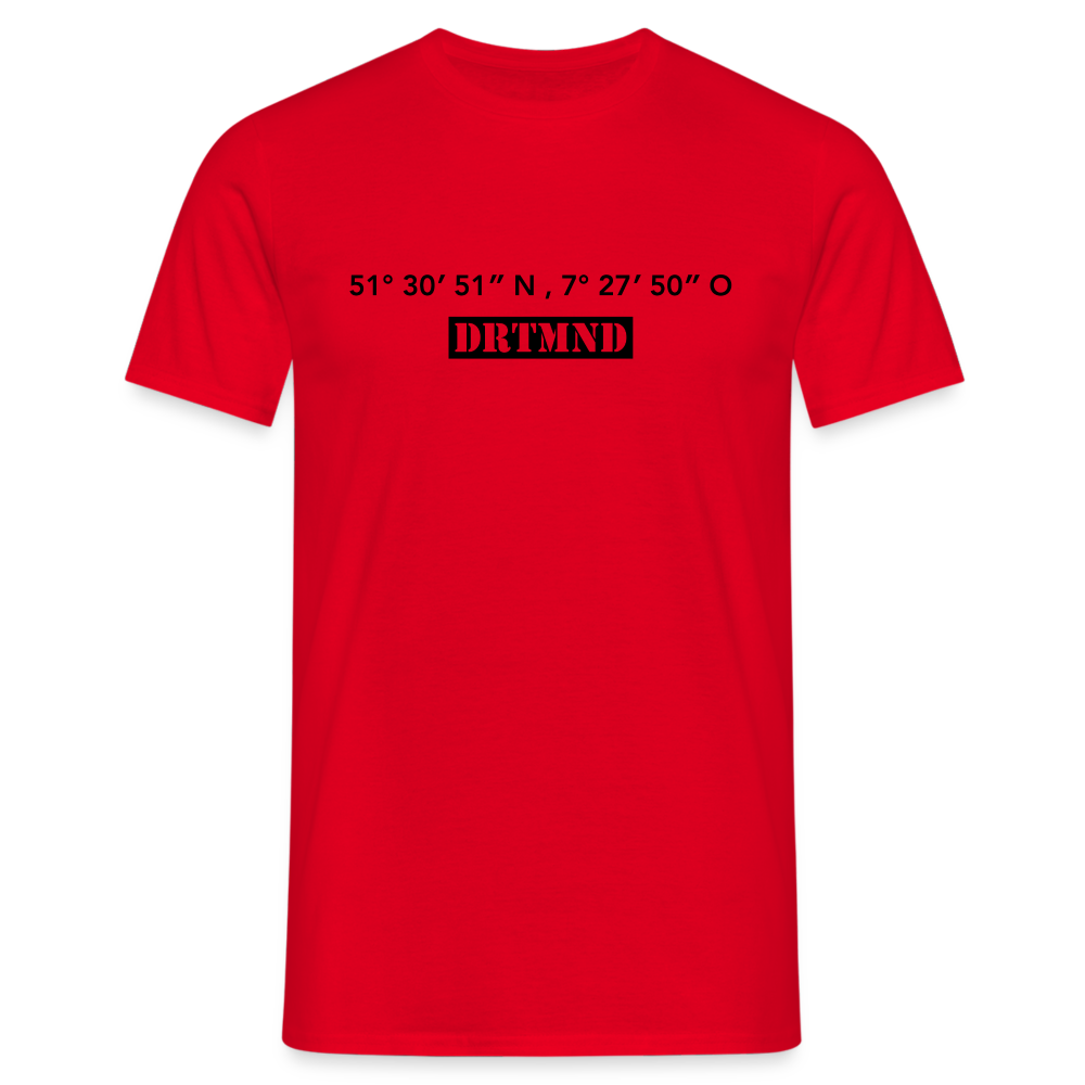 T-Shirt Dortmund "DRTMND GPS" - red