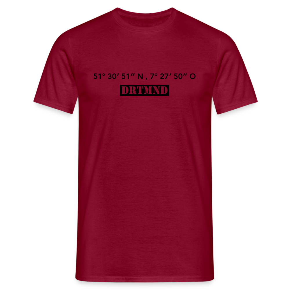T-Shirt Dortmund "DRTMND GPS" - brick red