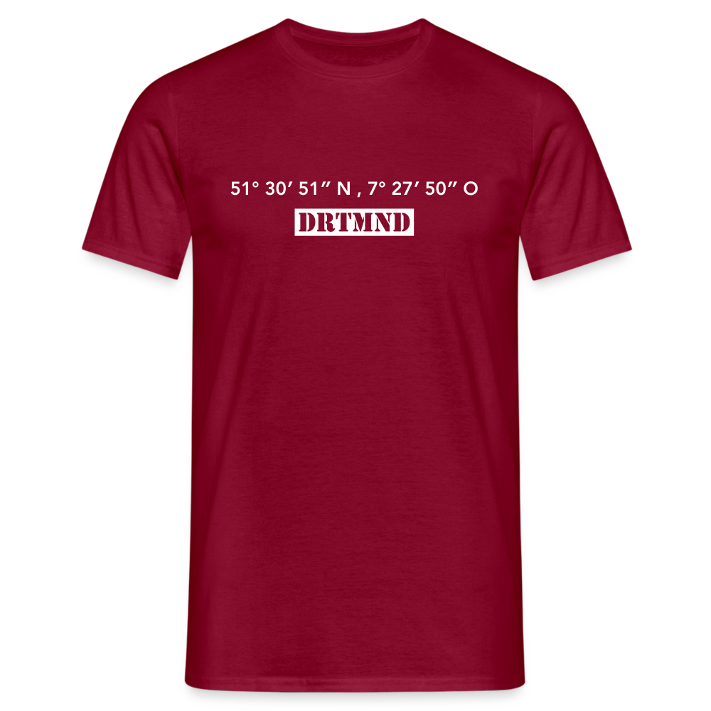 T-Shirt Dortmund "DRTMND GPS" Bright Edition - brick red