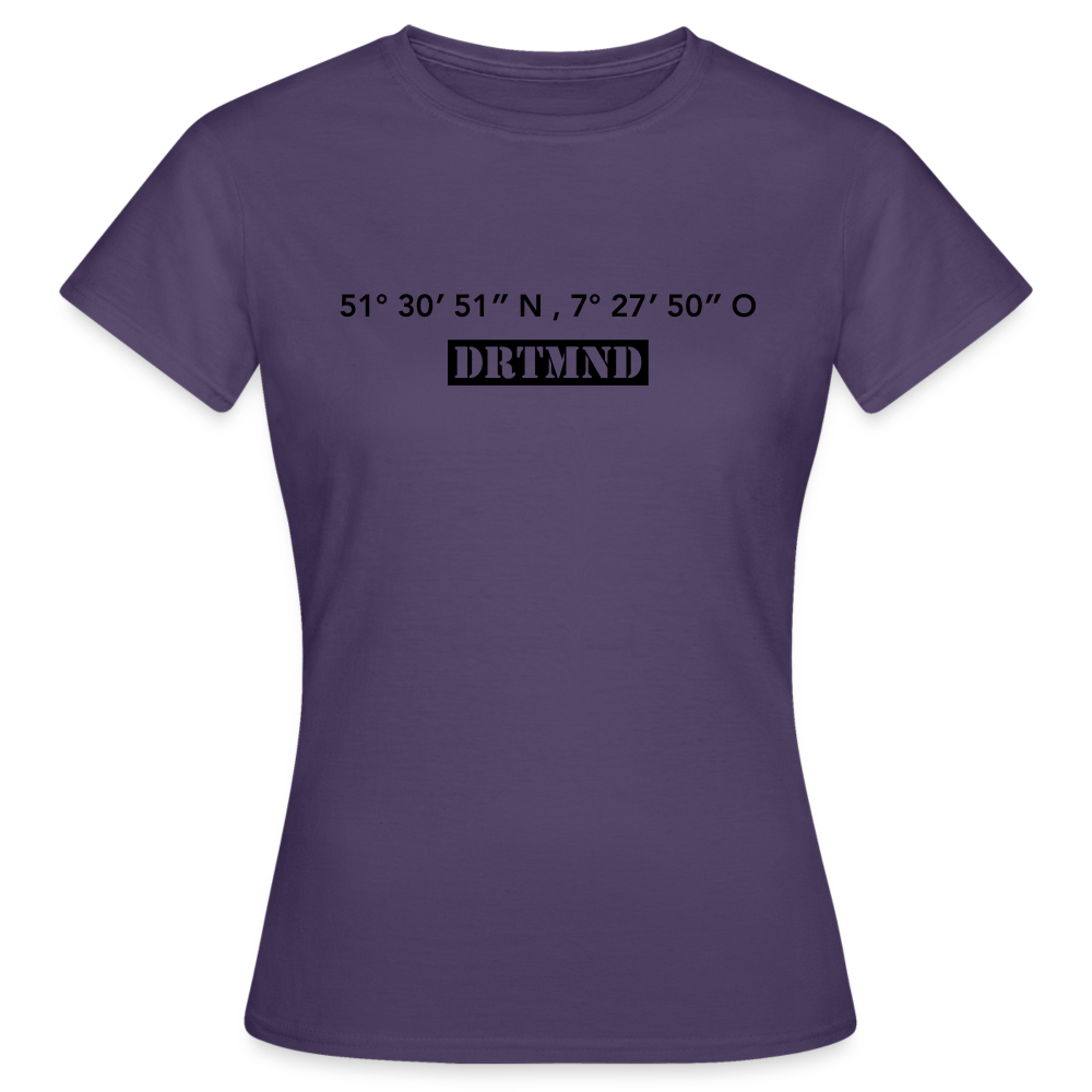 T-Shirt Ladies Dortmund "DRTMND GPS" - dark purple