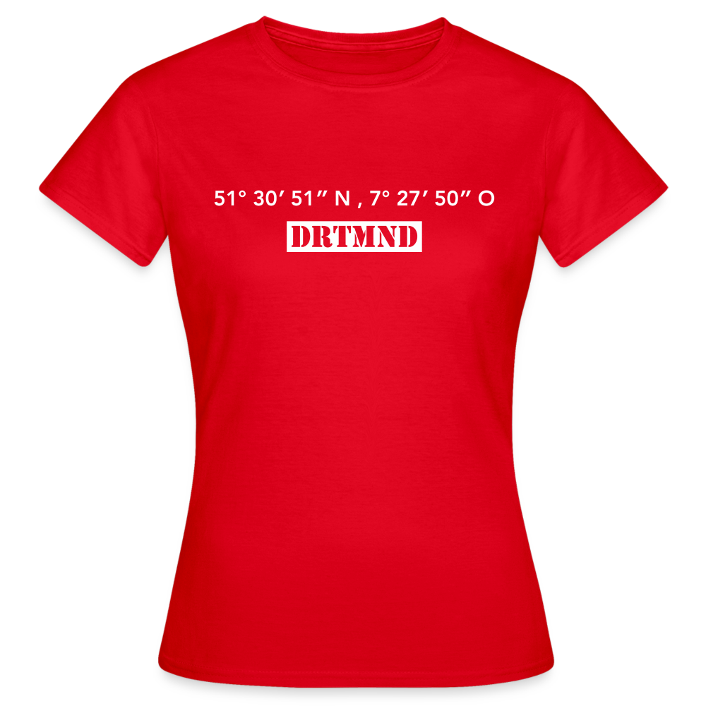 T-Shirt Ladies Dortmund "DRTMND GPS" Bright Edition - red