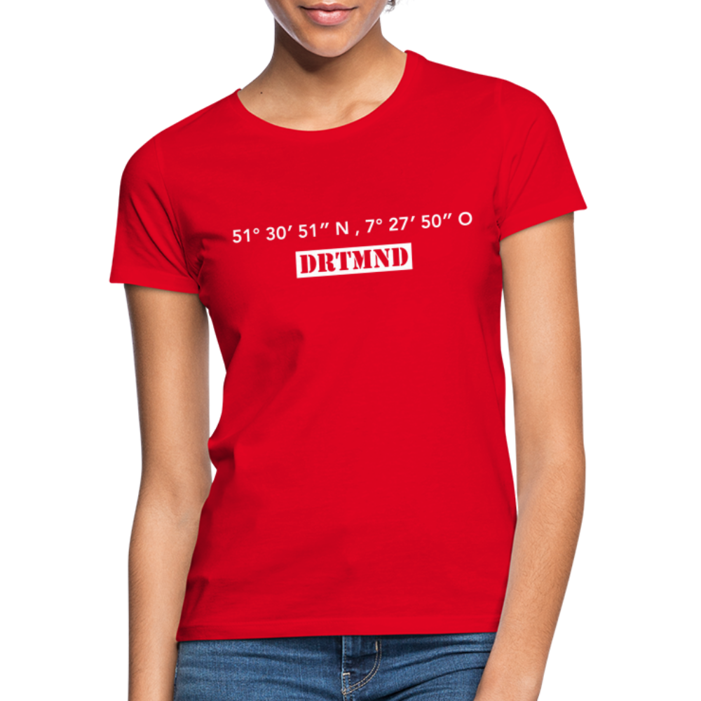 T-Shirt Ladies Dortmund "DRTMND GPS" Bright Edition - red