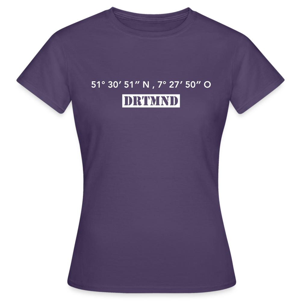 T-Shirt Ladies Dortmund "DRTMND GPS" Bright Edition - dark purple