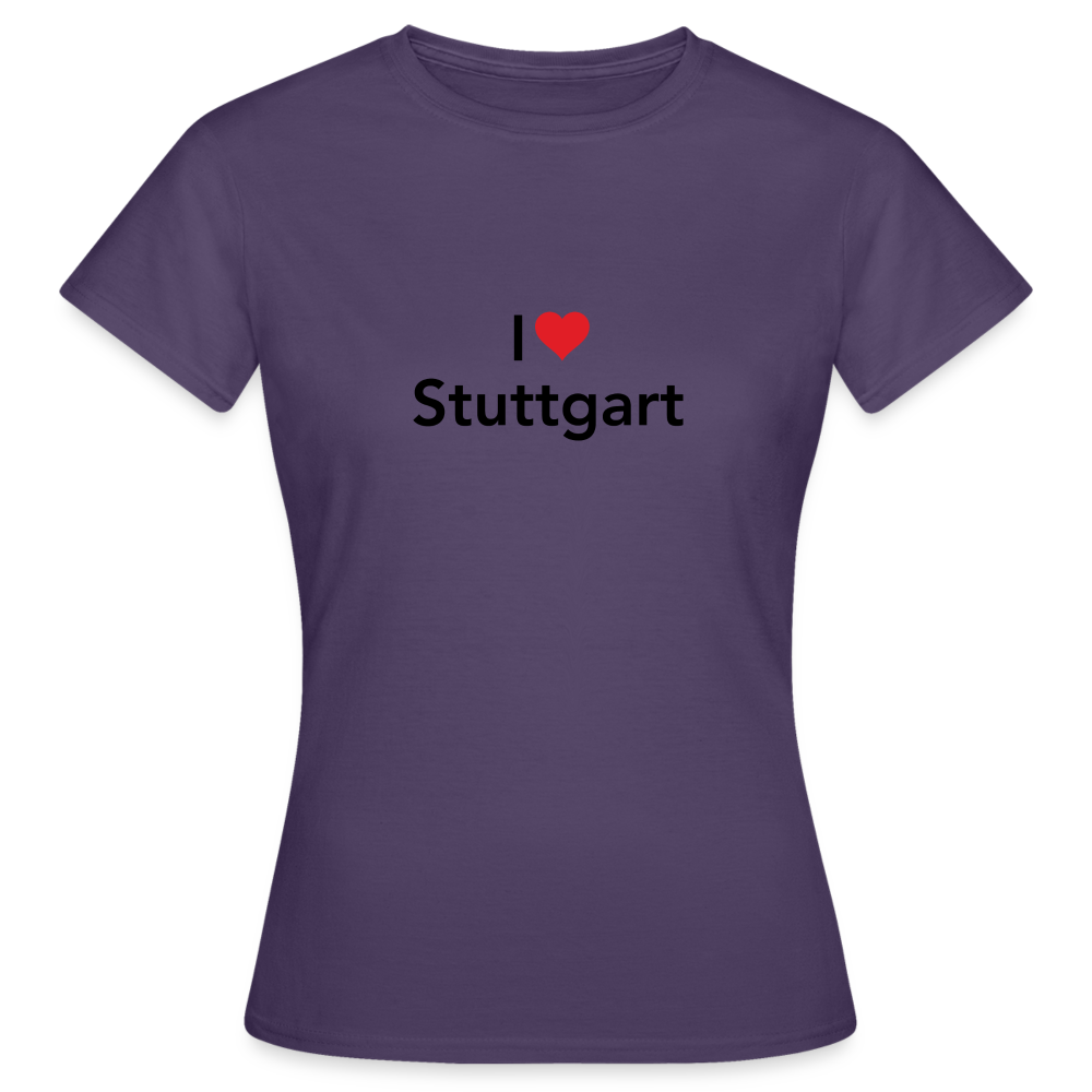 T-Shirt Ladies "I Love Stuttgart" - dark purple