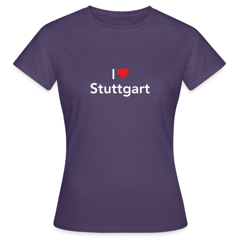 T-Shirt Ladies "I Love Stuttgart" Bright Edition - dark purple