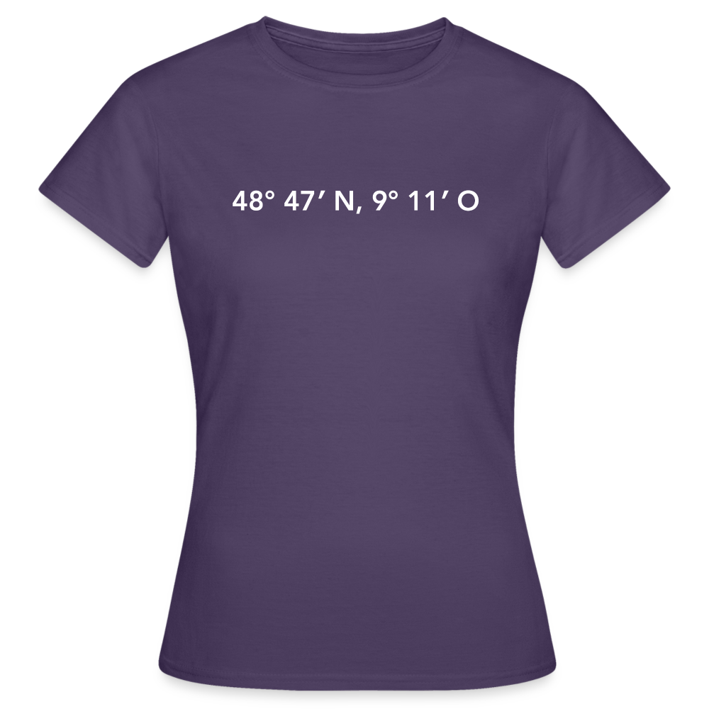 T-Shirt Ladies Stuttgart "GPS" Bright Edition - dark purple