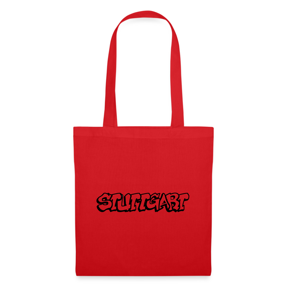Tote Bag Stuttgart "Graffiti Black" - red