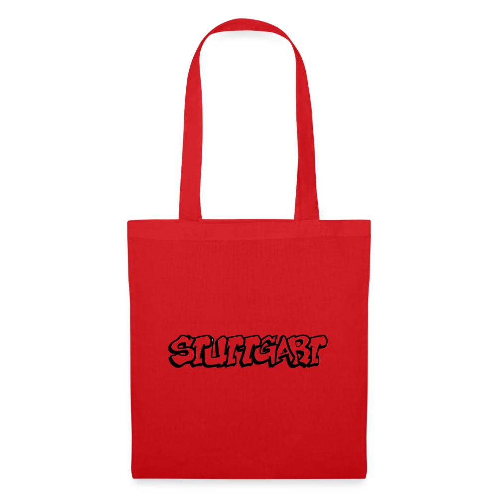 Tote Bag Stuttgart "Graffiti Black" - red