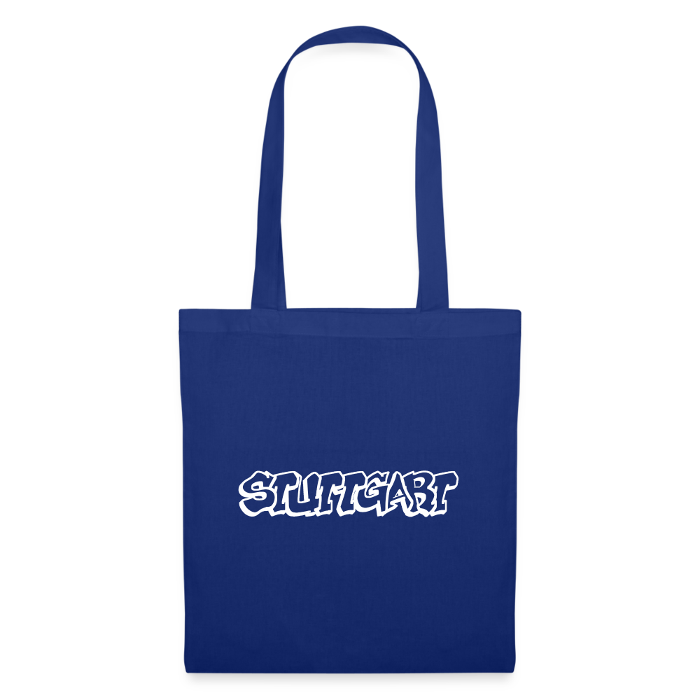 Tote Bag Stuttgart "Graffiti White" - royal blue