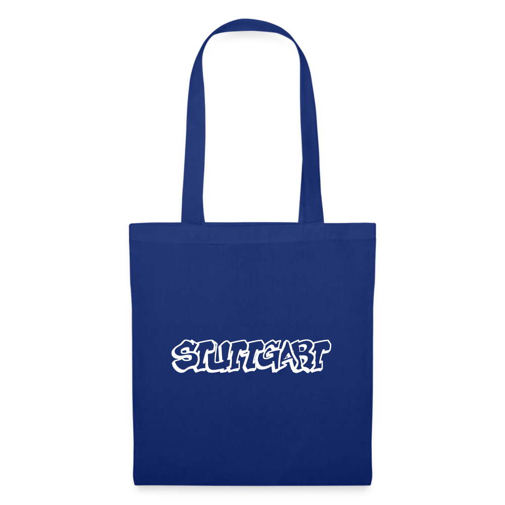 Tote Bag Stuttgart "Graffiti White" - royal blue