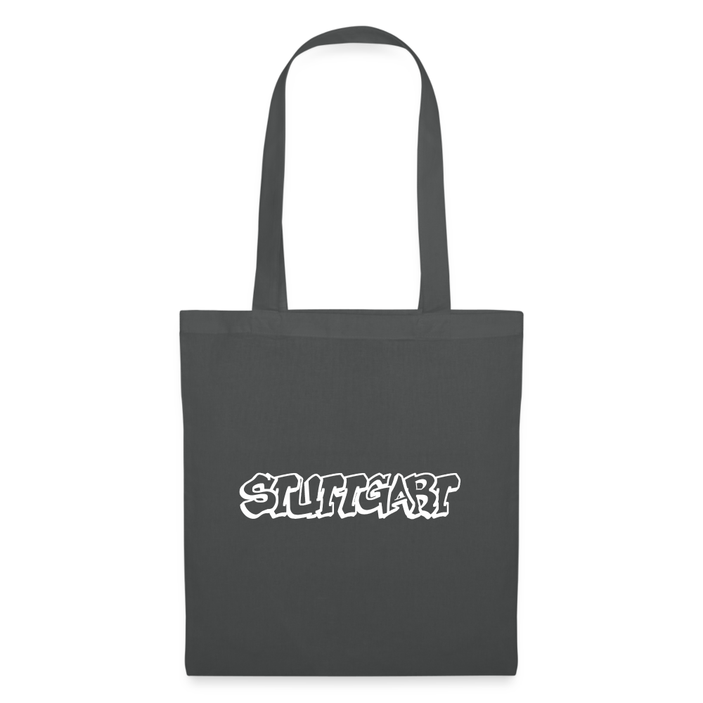 Tote Bag Stuttgart "Graffiti White" - graphite grey