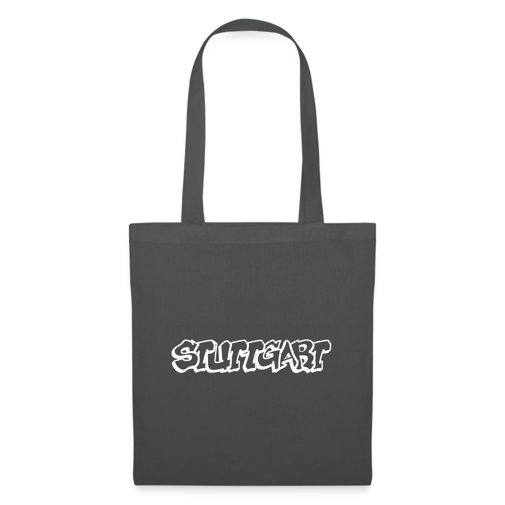 Tote Bag Stuttgart "Graffiti White" - graphite grey