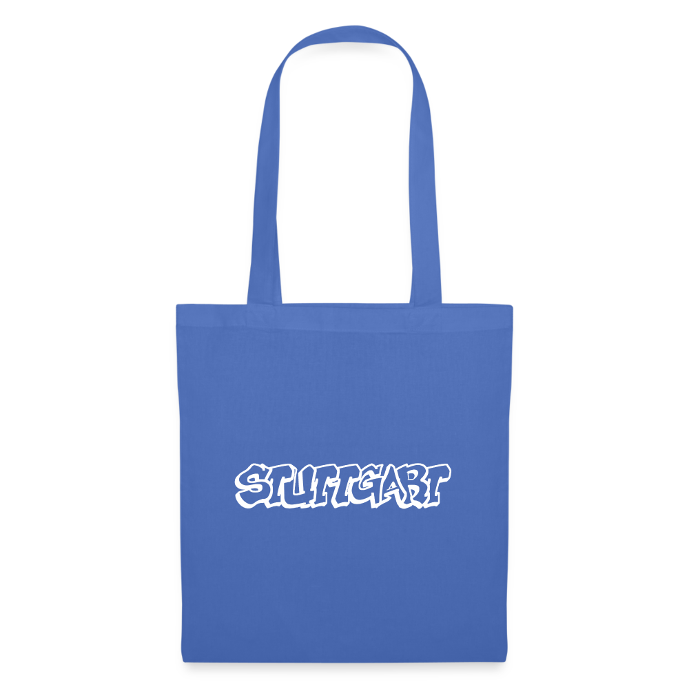 Tote Bag Stuttgart "Graffiti White" - light blue
